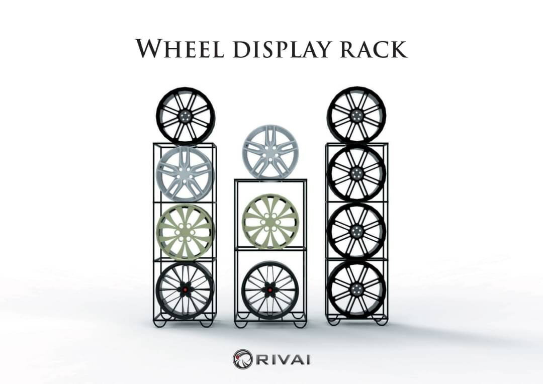 新品 ホイールラック Wheel Rack ディスプレイ アルミホイール展示タイヤ屋/ホイール屋/カー用品店20インチ/19インチ/18インチ/17インチRIVAI/Exizzle-Line/エクシズルライン東京オートサロン/オートメッセ/