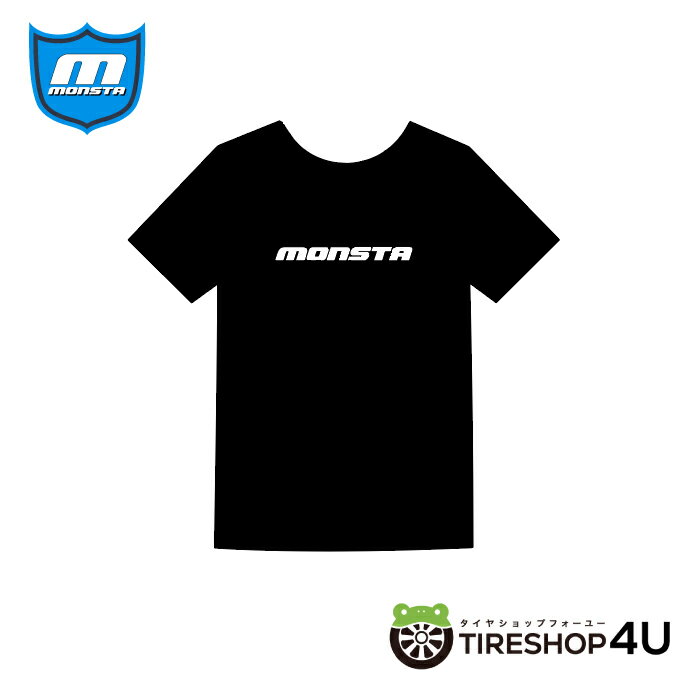 MONSTA Tシャツ 綿 コットン 黒 ブラック S M L LL XL 2XL 3XL クルーネ