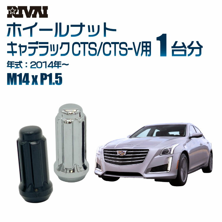 【60度テーパー】RIVAI スプラインナット M14xP1.5 ブラック メッキ 一台分 20本セットキャデラック CT..