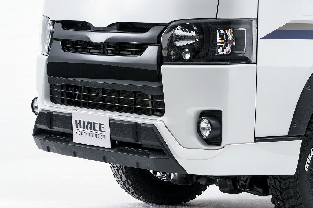 【RIVAI OFFROAD】 フロント リップ スポイラー ハイエース 4型以降 標準 エアロ カスタム FRP 未塗装 クロス系 ちょいアゲ 改造個人宅送付不可 北海道、沖縄、離島は別途送料が発生します。【リヴァイオフロード】ナローボディ