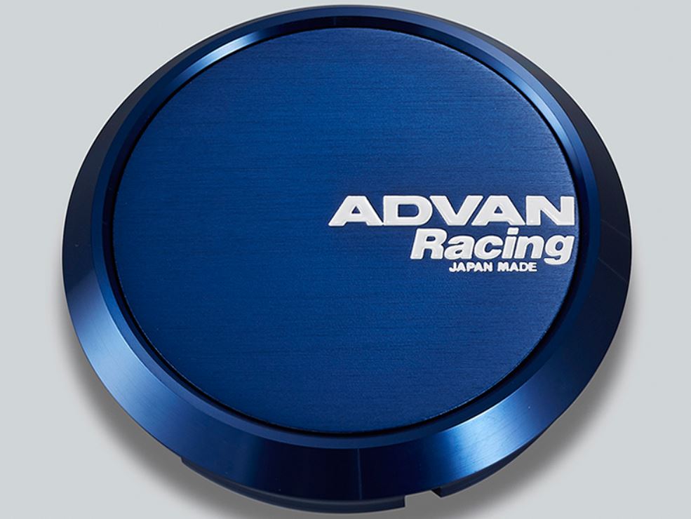 YOKOHAMA ADVAN Racing センターキャップ FLAT ブルーアルマイト ヨコハマタイヤ アドバンレーシング φ73 φ63 フラット 単品1個価格 ホイールキャップ ハブキャップ カスタム オプション ロゴ入り C/C V2081 V2084