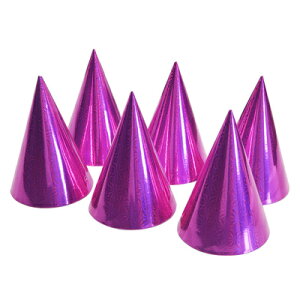 コスプレ 仮装 キラキラペーパーコーンハット ピンク (6枚セット) 【 コスプレ 衣装 ハロウィン パーティーグッズ かぶりもの パーティーハット 変装グッズ プチ仮装 三角帽子 バースデーハット ハロウィン 衣装 パーティー用品 誕生日パーティー キャップ 】