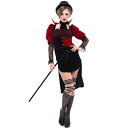 コスプレ 仮装 手品師 黒/エンジ M 【 コスプレ 衣装 ハロウィン 仮装 コスチューム 魔術師 パーティーグッズ 余興 マジシャン レディース 女性用 大人...