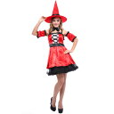 コスプレ 仮装 魔女 赤 【 コスプレ 衣装 ハロウィン 仮装 コスチューム 可愛い 魔女 魔法使い 余興 女性用 大人用 かわいい ウィッチ レディース パー...
