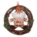 ラタンリース サンタ 25cm 【 雑貨 クリスマスリース デコレーション ドア飾り クリスマス飾り 玄関 装飾 パーティーグッズ 壁飾り クリスマスパーティー...