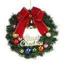 【取寄品】 PVCリース 20cm レッドリボンベル&マルチボール 【 玄関 雑貨 クリスマスパーティー デコレーション クリスマスリース クリスマス飾り 壁飾...