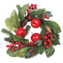 【取寄品】 リース グリーンリーフアップル 35cm 【 クリスマス飾り 壁飾り パーティーグッズ クリスマスパーティー ドア飾り 雑貨 クリスマスリース 装飾 玄関 デコレーション 】