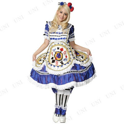 送料無料 サンタ 大人用dxアリスキティ ブルー 手品 仮装 衣装 コスプレ ディズニー ハロウィン コスチューム 大人用 女性 不思議の国のアリス グッズ ハローキティ サンリオ 正規ライセンス品 レディース パーティーグッズ 女性用 キャラクター パーティワールド