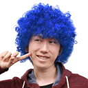 コスプレ 仮装 アフロヘアー ブルー(青色) 