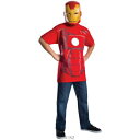 コスプレ 仮装 アイアンマンTシャツ 子供用 L (マスク付き) 【 コスプレ 衣装 ハロウィン 仮装 コスチューム 子供 マーベル グッズ アベンジャーズ こども マスク 公式 パーティーグッズ 正規ライセンス品 アメコミ 男の子 キッズ 子ども用 Iron Man MARVEL 】