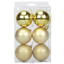 クリスマス ツリー オーナメント プラボール バラエティーゴールド 60mm 6ヶ入 【 クリスマス オーナメント 装飾 デコレーション 雑貨 クリスマス飾り ...