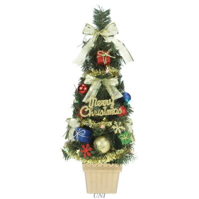【あす楽12時まで】 クリスマスツリー LEDデコレーションツリー カラフルゴールド 45cm 【 クリスマスツリー ミニ 小型 飾り 装飾 小さい ミニツリー テーブル 卓上ツリー 手軽 】