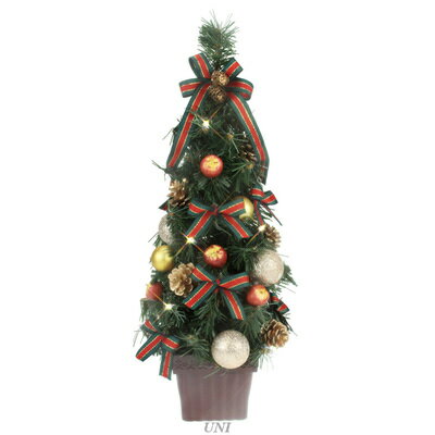 【あす楽12時まで】 クリスマスツリー LEDデコレーションツリー パイン＆ゴールド 45cm 【 クリスマスツリー ミニ 卓上ツリー ミニツリー 小型 手軽 小さい 飾り テーブル 装飾 】