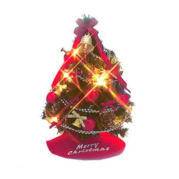 クリスマスツリー 18cmデコレーションツリー アップル ペッパーライト付き 【 クリスマスツリー ミニ ミニツリー 小さい 小型 卓上ツリー 飾り テーブル 装飾 手軽 】