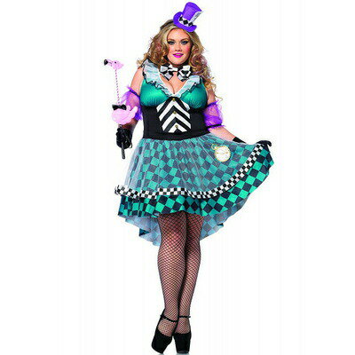 コスプレ 仮装 マッドハッター 1X-2X (大きいサイズ) 【 コスプレ 衣装 ハロウィン 仮装 コスチューム 大きいサイズ 不思議の国のアリス グッズ 帽子 レディース 女性用 童話 おとぎ話 大人用 余興 帽子屋 パーティーグッズ 】