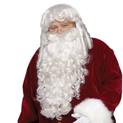サンタクロースのウィッグ＆ひげ(ロング) 【 髭 小物 白ひげ ヒゲ 仮装 クリスマス サンタコスプレ 変装グッズ 】