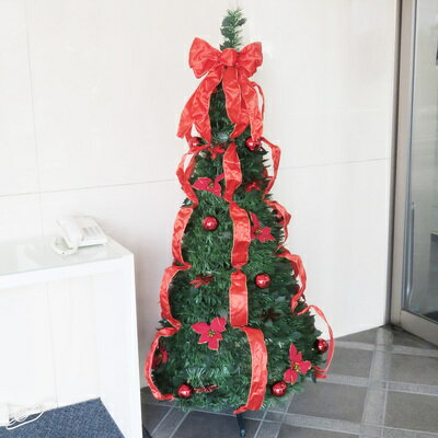 コンパクトな折りたたみ！簡単クリスマスツリーで収納らくらく飾りの 