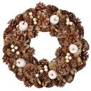 ナチュラルリース ゴールデンシャイニングパイン 34cm 【 リース 玄関 壁飾り クリスマス飾り ドア飾り 装飾 デコレーション パーティーグッズ 雑貨 クリスマスパーティー クリスマスリース 】