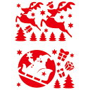 フロスターペーパー2枚入り サンタソリ・トナカイ 【 パーティーグッズ クリスマスパーティー デコレーション スノースプレー用 窓 雑貨 装飾 シート 鏡 クリ...