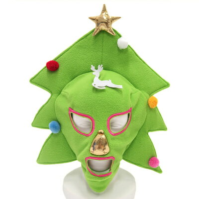 X'masクリスマスツリーマスク 【 変装グッズ 帽子 コスプレ キャップ 爆笑 ハット 笑える かぶりもの おもしろ 小物 …