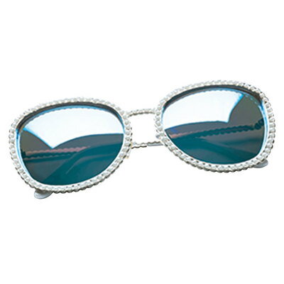 コスプレ 仮装 パールサングラス ホワイト 【 コスプレ 衣装 ハロウィン プチ仮装 大人用 変装グッズ UVカット ファッション ハロウィン 衣装 パーティー...