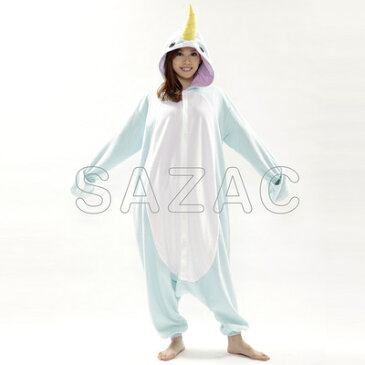 【取寄品】 コスプレ 仮装 SAZAC(サザック) フリース着ぐるみ イッカク 【 きぐるみ パジャマ かわいい パーティーグッズ 動物 キグルミ 衣装 ハロウィン 余興 レディース 男女兼用 男性用 女性用 大人用 可愛い メンズ コスチューム アニマル 】