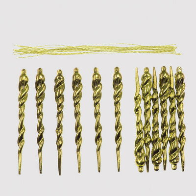 クリスマス ツリー オーナメント [2点セット] オーナメント アイスクル ゴールド 12.5cm 12個入 【 雑貨 パーティーグッズ ドロップ クリスマス飾り ツララ クリスマスパーティー クリスマスツリー ツリー飾り デコレーション つらら 装飾 】