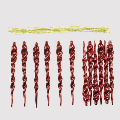 クリスマス ツリー オーナメント [2点セット] オーナメント アイスクル レッド 12.5cm 12個入 【 ドロップ クリスマスパーティー つらら クリスマス飾り 雑貨 ツララ パーティーグッズ クリスマスツリー 装飾 ツリー飾り デコレーション 】