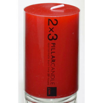 キャンドル ろうそく 2×3ピラーキャンドル(レッド) 直径50mm×高さ75mm 【 デコレーション パーティー用品 雑貨 クリスマスパーティー 結婚式二次会...