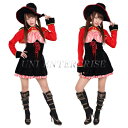 コスプレ 仮装 Patymo レッドストライプパイレーツ 【 コスプレ 衣装 ハロウィン 仮装 コスチューム 海賊 レディース 大人用 パーティーグッズ 女性用 余興 女海賊 】