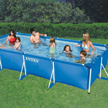 【送料無料】 【取寄品】 INTEX(インテックス) レクタングラフレームプール 450×220×84cm 【 ビーチグッズ 海水浴 水物 家庭用プール 大型 ビニールプール プール用品 水遊び用品 大人数 大きい ファミリープール 大人用 】