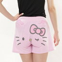 SAZAC(サザック) ウィンクキティミミポケショートパンツ ピンク M 【 ファッション レディース 部屋着 パジャマ サンリオ ルームウェア ショートパンツ 大人用 キャラクター 女性用 寝巻き 寝間着 】