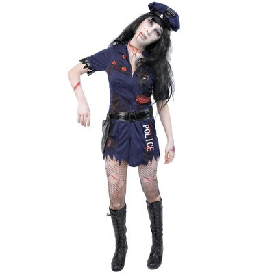 楽天パーティワールドコスプレ 仮装 ZOMBIE COLLECTION Zombie Police Girl（ゾンビポリスガール） 【 コスプレ 衣装 ハロウィン 仮装 コスチューム ol ポリス パーティーグッズ レディース 大人用 血まみれ 女性用 余興 スプラッター ホラー 怖い グロテスク 】