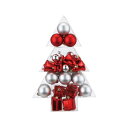 クリスマス ツリー オーナメント 90cmツリー用 オーナメントセット(ツリー型BOX入) 赤/銀 【 ツリー飾り 雑貨 装飾 ボール クリスマスパーティー ク...