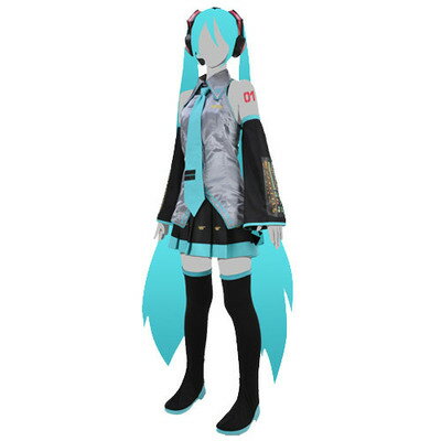 コスプレ 仮装 初音ミク コスチュームセット LadiesL 【 キャラクター 女性用 ボーカロイド.VOCALOID アニメ 大人用 ハロウィン 余興 正規ライセンス品 衣装 パーティーグッズ レディース 】