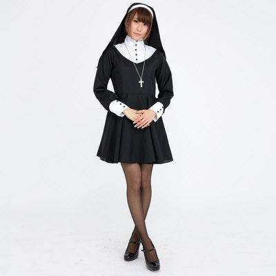 コスプレ 仮装 Patymo リボンシスター 【 コスプレ 衣装 ハロウィン 仮装 レディース 服 コスチューム シスター 余興 修道女 パーティーグッズ 女性用 大人用 修道服 】