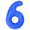 エアポップレターバルーン ブルー 数字 6 【 文字バルーン 記念日 バースデーパーティー ふうせん お祝い 飾り付け パーティーグッズ 室内装飾品 誕生日パーティー 風船 誕生会 パーティー用品 バースデーバルーン 一文字 メッセージバルーン イベント用品 】