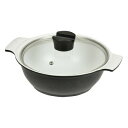 【取寄品】 デリテイスト セラミック加工IH対応ガラス蓋付卓上鍋21cm 【 両手鍋 料理 台所用品 クッキング 調理器具 キッチン用品 】