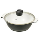 【取寄品】 デリテイスト セラミック加工IH対応ガラス蓋付卓上鍋24cm 【 キッチン用品 クッキング 両手鍋 調理器具 台所用品 料理 】