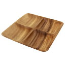 【取寄品】 アカシアスクエアトレー 4仕切り付 【 台所用品 皿 食器 プレート キッチン用品 】