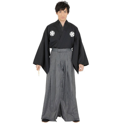 コスプレ 仮装 Patymo 紋付き袴 【 コスプレ 衣装 ハロウィン 仮装 コスチューム メンズ 和服 余興 パーティーグッズ 和風 時代劇 武士 男性用 侍 大人用 サムライ 】