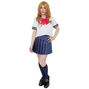 Patymo セーラー服 メンズ 【 仮装 衣装 コスプレ ハロウィン 余興 大人用 メンズ パーティーグッズ おもしろ 爆笑 ネタ 女子高生 制服 男性用 ウケる 面白い 宴会グッズ おもしろコスチューム なんちゃって制服 おもしろい 女装コスプレ 面白コスチューム 笑える 】