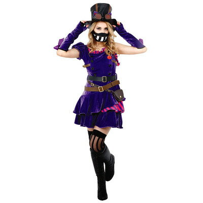 コスプレ 仮装 STEAMPUNK Crazy Cat(クレイジーキャット) 【 コスプレ 衣装 ハロウィン 仮装 コスチューム 動物 アニマル キャット 大人用 女性用 チェシャ猫 パーティーグッズ スチームパンク ネコ レディース 余興 】