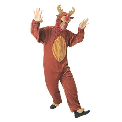 トナカイ コスプレ トナカイ フード付きコスチューム 【 コスプレ 衣装 アニマル 動物 男性用 トナカイコスチューム メンズ トナカイ衣装 クリスマス 男女兼...