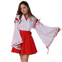 【取寄品】 コスプレ 仮装 ミニ巫女 2L 【 パーティーグッズ 和服 お巫女さん コスチューム 和装 神社 女性用 レディース 巫女装束 余興 時代劇 和風 衣装 ハロウィン 巫女服 大人用 】