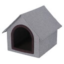 ペットハウス 三角屋根 Lサイズ グレー 【 ベッド カドラー 寝具 ペット用品 猫用品 ペットグッズ イヌ 犬用品 ネコ 】