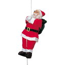 40cm クライミングサンタ 【 パーティーグッズ デコレーション 壁 置物 ベランダ 天井 クリスマスパーティー ぶら下がり 人形 オブジェ よじ登り 入り口...