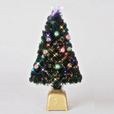 楽天パーティワールドクリスマスツリー 90cm とっても光るギアシェイプLEDグリーンボールツリー 【 ライト 飾り 装飾 ファイバーツリー 】