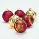 【取寄品】 クリスマス ツリー オーナメント 70mm 3種アソートボール 6個入り 【 クリスマス飾り 雑貨 パーティーグッズ デコレーション クリスマスツリー クリスマスパーティー ツリー飾り 装飾 】