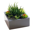 【取寄品】 フェイクグリーン 光触媒 多肉植物/プランター MP-107 【 人工観葉植物 インテリアグリーン 】
